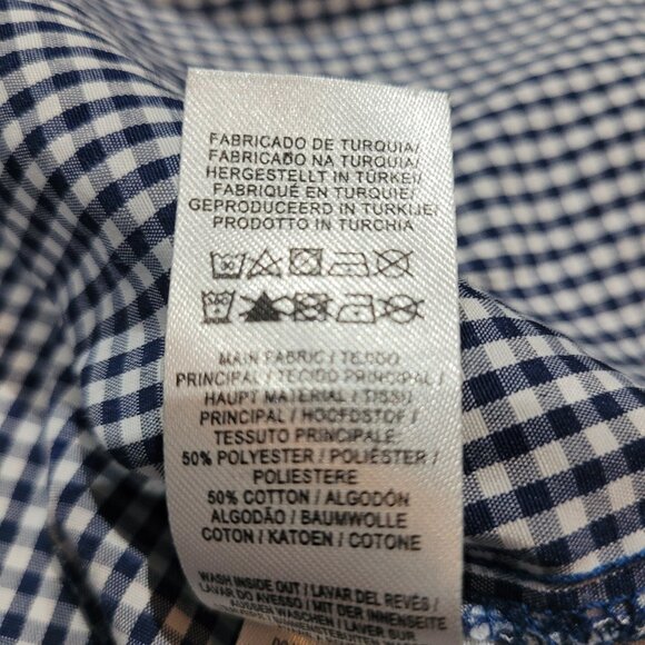 Atmosphere Off the Shoulder Ruffled Gingham Print Blouse Size 0 Blue and White - Picture 11 of 11